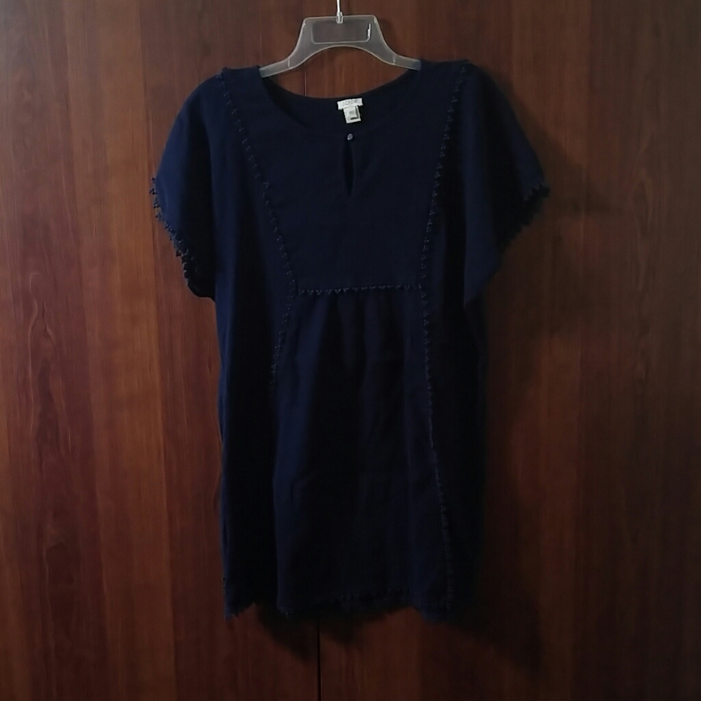 J. Crew Navy Pom Pom Tunic Size X-Small - Picture 4 of 7
